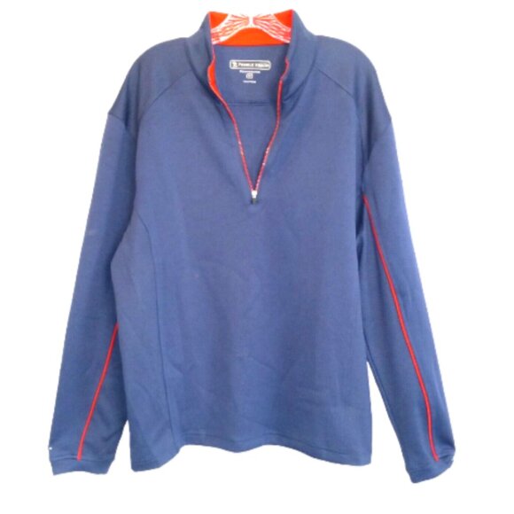 Pebble Beach Men’s Golf Jacket Med Navy Blue Red 1/4 Zip Pullover Performance - Picture 1 of 11